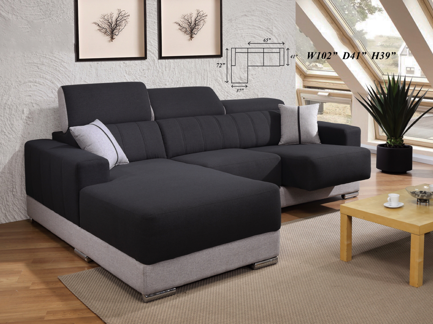 L Shape Sofa With Easy Cleanable Fabric